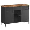Image de Armoire de rangement,  ©tag ¨res r ©glables, marron rustique et noir mat