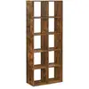 Image de Bibliothèque, étagère de rangement 10 compartiments, meuble, cube, pour salon, bureau, chambre, séparateur de pièce, style industriel, marron rustique