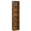 Image de Bibliothèque, étagère de rangement 6 niveaux, meuble, cube, pour salon, bureau, chambre, style industriel, 24 x 40 x 178,5 cm, marron rustique