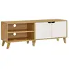 Image de Meuble tv 2 portes, longueur 140 cm, chêne naturel et blanc crème