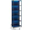 Image de Bibliothèque led à 6 niveaux, étagère à lumière réglable, 30,3 x 60 x 178,6 cm, noir boisé