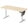 Image de Bureau électrique réglable en hauteur, 160 x 70 cm, table assis-debout, fonction mémoire 4 hauteurs, pour bureau, télétravail, doré chêne