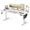 Image de Bureau Électrique Réglable en Hauteur 180 x 80 cm Table Assis-debout Fonction Mémoire 4 Hauteurs Blanc Nuage
