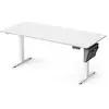 Image de Bureau électrique réglable en hauteur, 180 x 80 cm, table assis-debout, fonction mémoire 4 hauteurs, pour bureau, télétravail, blanc nuage