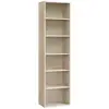 Image de Bibliothèque, étagère sur 6 niveaux, meuble de rangement ouvert, étagère, 24 x 40 x 178,5 cm, pour salon, bureau, salle à manger, beige naturel