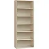 Image de Bibliothèque, étagère sur 6 niveaux, meuble de rangement ouvert, étagère, 24 x 60 x 178,5 cm, pour salon, bureau, salle à manger, beige naturel