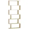 Image de Bibliothèque, étagère à 6 niveaux, 24 x 70 x 191.6 cm, meuble de rangement, cloison séparateur, pour salon, chambre, bureau, beige naturel