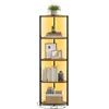 Image de Étagère dangle à 5 Niveaux avec Éclairage LED Réglable Cadre en Acier 248 x 48 x 1466 cm Marron Rustique