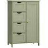 Image de Meuble Salle de Bain - Commode - 4 Tiroirs - Placard - Vert Laurier - 30x55x82 cm