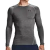 Image de Tee-shirt - Under Armour - Heatgear LS - Manches longues - Col arrondi - Gris foncé/noir
