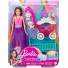 Image de Coffret Barbie Skipper poupée brune - look féerique avec 2 agneaux poussette berceau et accessoires