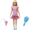 Image de Poupée Barbie pour enfant - BARBIE - Ma Première Barbie Blonde - 35 cm - Corps doux au toucher - Robe rose - 3 pièces