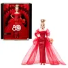 Image de Bambola de Collection - Barbie Signature JBJ17 - 80° Anniversaire - Abito Rouge - Orecchini à Goccia