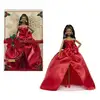 Image de Poupée barbie signature joyeux noel 2026 longue chevelure noire tenue rouge festif BAR0194735343645
