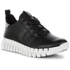 Image de Baskets de marche ECCO Gruuv en cuir nappa pour femmes - Noir Blanc - Semelle intermédiaire en PU amortissante