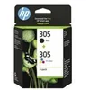 Image de HP 305 - pack de 2 - noir, couleur (cyan, magenta, jaune) - original - cartouche d'encre