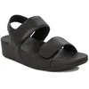 Image de FitFlop Sandales FV8090ALBK noires femme - semelle rembourrée fermeture scratch talon 2 cm