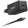 Image de Chargeur et câble dalimentation PC Lenovo mini GaN USB-C 65 W Noir + câble 2m