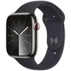 Image de Apple Watch Series 9 GPS + Cellular - Acier Inoxydable Graphite - Bracelet Sport Band Minuit - 45 mm - Taille S/M