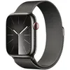 Image de Apple Watch Series 9 GPS + Cellular - Acier Inoxydable Graphite - Bracelet Milanais - 45 mm