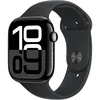 Image de Apple Watch Series 10 GPS (2024) Boîtier en Aluminium 42mm Noir de Jais avec Bracelet Sport Noir S/M en occasion ou reconditionné