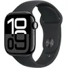 Image de Apple Watch Series 10 GPS - 42mm - BoÃ®tier Jet Black Aluminium - Bracelet Black Sport Band - M/L en occasion ou reconditionné
