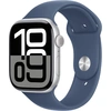 Image de Apple Watch Series 10 GPS - Aluminium Argent - Bracelet Sport Denim - 46 mm - Taille M/L