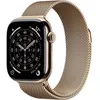 Image de Apple Watch Series 11 GPS + Cellular - 42mm - Boîtier Gold Titanium - Bracelet Gold Milanese Loop