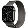 Image de Apple Watch Series 11 Gps + Cellular 46mm Boitier En Titane Ardoise Avec Bracelet Milanais Noir M L