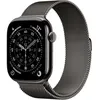 Image de Apple Watch Series 11 GPS + Cellular - 46mm - Boîtier Slate Titanium - Bracelet Slate Milanese Loop - M/L
