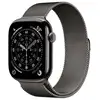 Image de Apple watch series 11 gps + cellular 46mm boitier en titane ardoise avec bracelet milanais noir m l