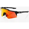 Image de Lunettes 100 % Speedcraft XS noir Soft Tact avec verres à effet miroir HiPER rouge