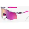 Image de Lunettes 100 % Speedcraft Tokyo Night gris translucide avec verres à effet miroir lilas