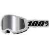 Image de Masque cross 100 % Strata 2 blanc â écran iridium argent