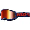 Image de Masque cross 100 % Strata 2 navy â écran iridium rouge