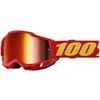 Image de Masque cross 100 % Accuri 2 rouge â écran iridium rouge