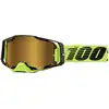 Image de Masque cross 100 % Armega jaune fluo â écran iridium or