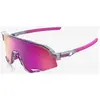 Image de Lunettes 100% Slendale Polished Translucent Grey avec lentille Purple Multilayer Mirror