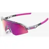 Image de Lunettes 100% Slendale XS Polished Translucent Grey avec lentille Purple Multilayer Mirror pour enfants