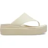 Image de CROCS Brooklyn Tongs femme Bone Blanc - Semelle compensée LiteRide  45 mm - 36/37
