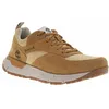 Image de Sneakers en cuir camel avec le logo embossé sur le côté et à lacets plats