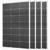 Image de Panneau Solaire Monocristallin-VEVOR-100 W-Panneau Photovoltaïque 4 PCS-Haut Rendement 23 %-Étanche IP65