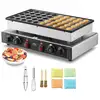 Image de Appareil a pancake 50pcs 43 mm, crepiere commerciale 1700 w, appareil a poffertjes dorayaki en acier inoxydable antiadhesif, temperature et temps reglable, pour cuisine a domicile, restaurant