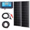 Image de Vevor kit panneau solaire monocristallin 200w (2pcs) + contrôleur charge, ip68, pour maison, camping-car, bateau.