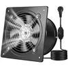 Image de Ventilateur Extraction Mural 203 cm-VEVOR-Ventilateur Extracteur 980 m³/h Extracteur dAir pour Grenier Garage Sous-sol-Noir