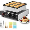 Image de Crêpière commerciale - VEVOR - PC-9 - 1700 W - Acier inoxydable - 9 plaques 76 mm