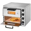 Image de Vevor four pizza électrique 40,6 cm, 2 niveaux, inox. Pierre, poignée, 350 °c. Pour cuisine.