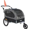 Image de Remorque de vélo pour animaux-VEVOR-Noir-Gris 800x535x530mm-acier au carbone+tissu Oxford 600D+PP-Cadre Facile à PlierRéflecteurs
