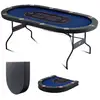 Image de Vevor table poker pliable 214 cm, 10 joueurs. Rails rembourrés, porte-gobelets.
