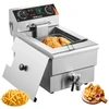 Image de Vevor Friteuse Commerciale 3000w, Bain D'huile Électrique Avec Panier, Inox 9l, Contrôle Temperature.